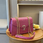 Sac bandoulière femme effet croco, forme allongée, six coloris