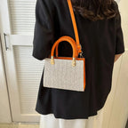 Petit sac en paille tressée femme, bandoulière amovible