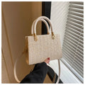 Petit sac en paille tressée femme, bandoulière amovible, beige