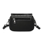 Petit sac bandoulière noir femme, compartiments zippés