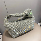 Petit sac de soirée femme à strass, anse à nœud