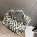 Petit sac de soirée femme à strass, anse à nœud
