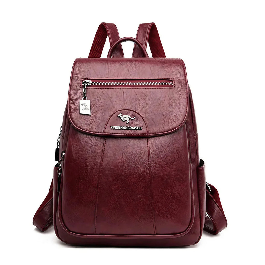 Petit sac à dos femme en similicuir à rabat, neuf coloris, bordeaux