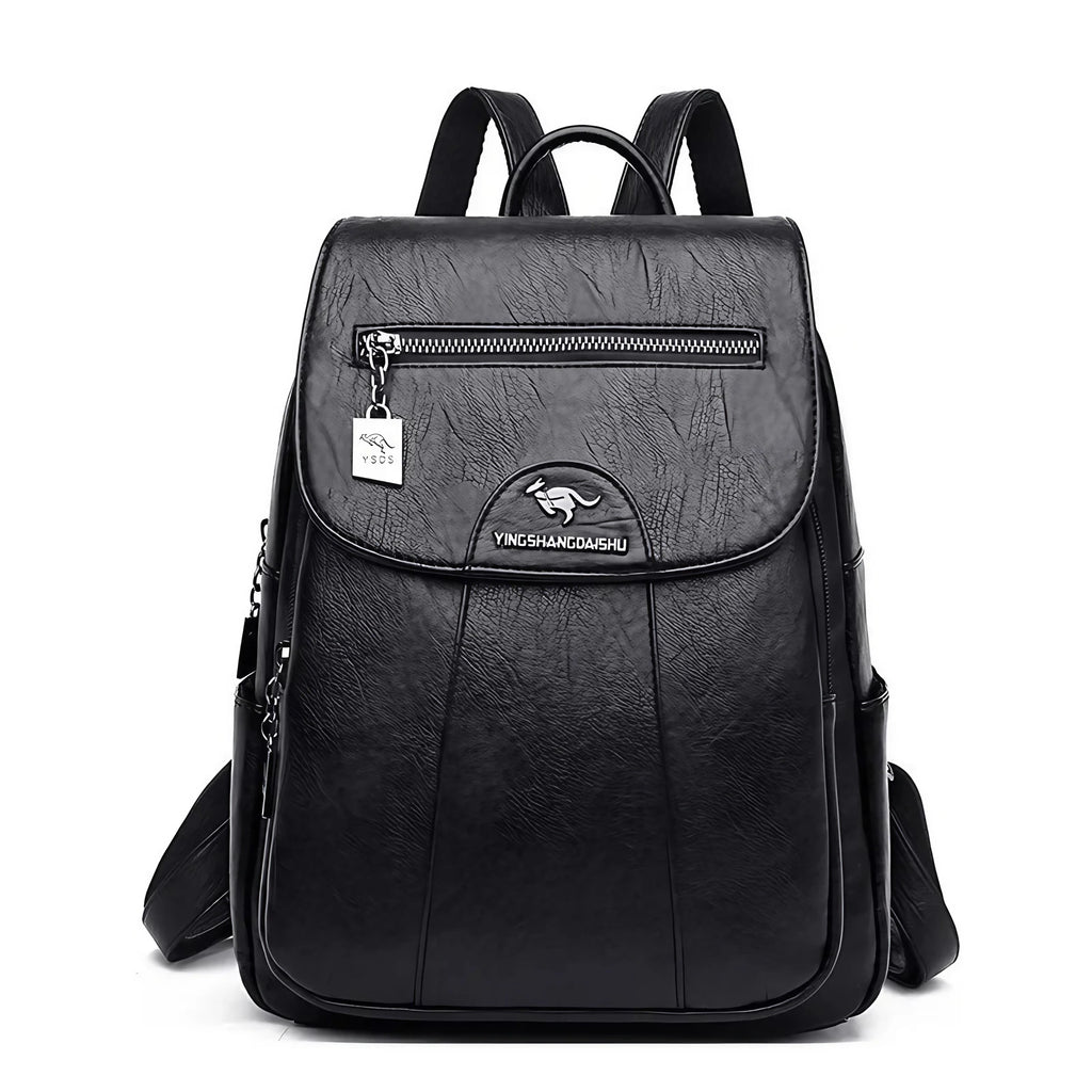 Petit sac à dos femme en similicuir à rabat, neuf coloris, noir