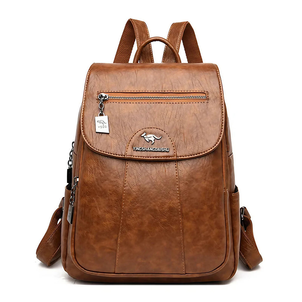 Petit sac à dos femme en similicuir à rabat, neuf coloris, marron