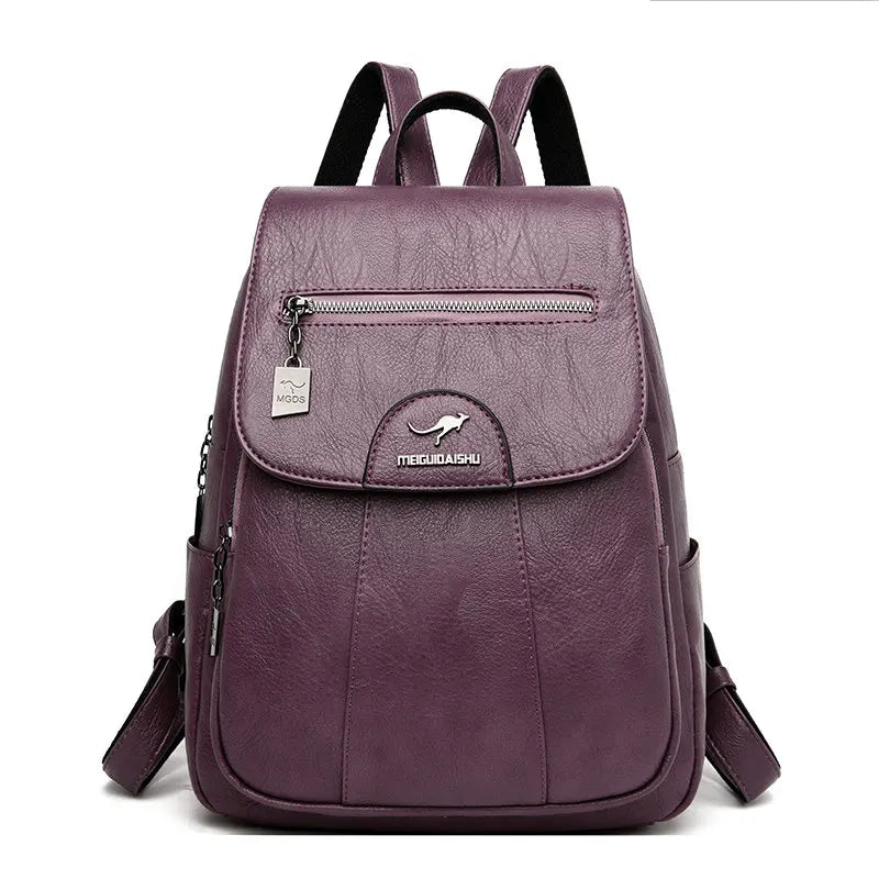 Petit sac à dos femme en similicuir à rabat, neuf coloris