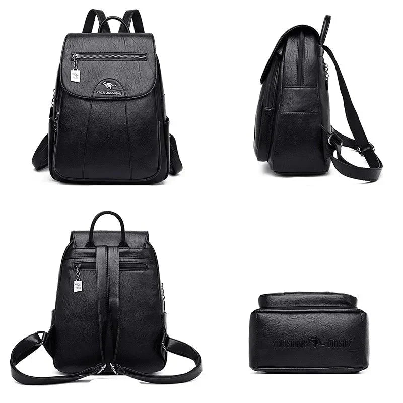 Petit sac à dos femme en similicuir à rabat, neuf coloris