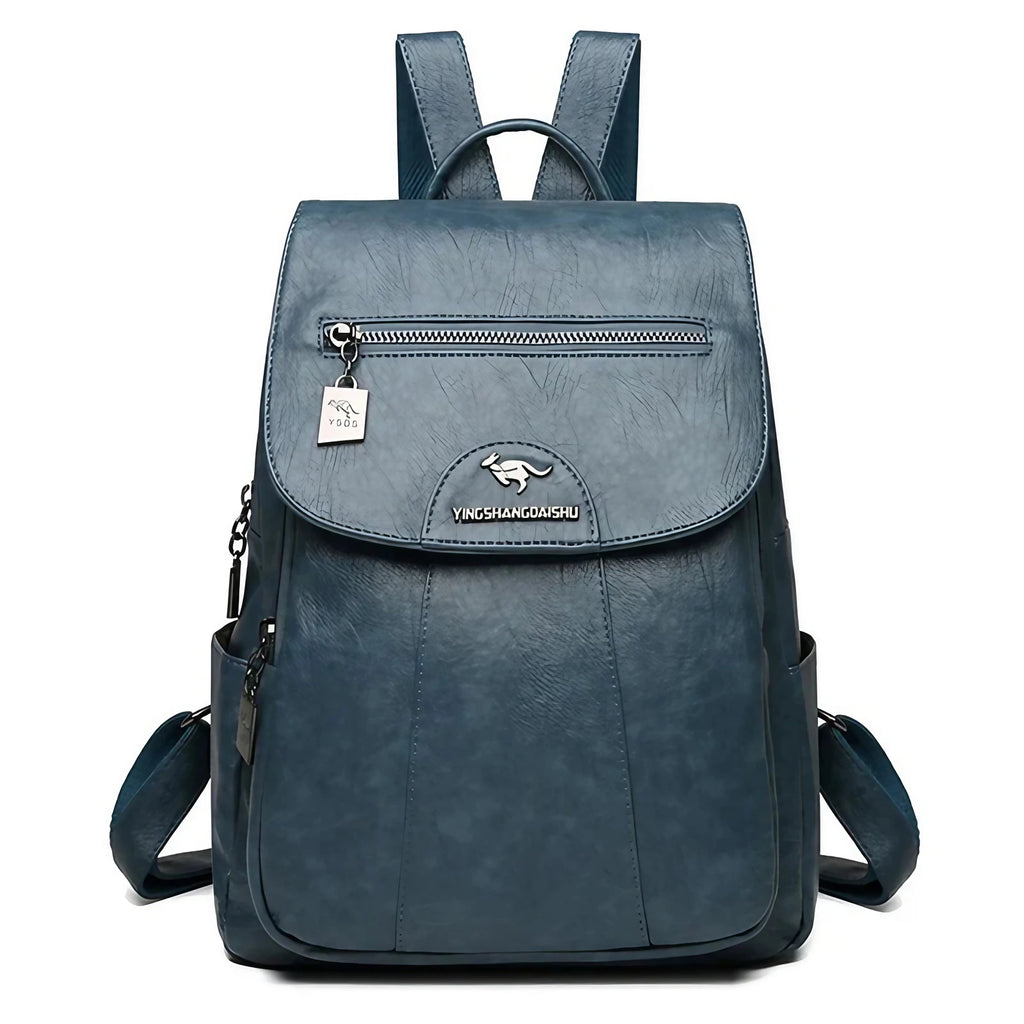 Petit sac à dos femme en similicuir à rabat, neuf coloris, bleu