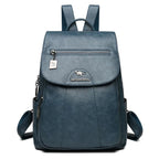 Petit sac à dos femme en similicuir à rabat, neuf coloris, bleu