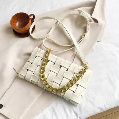 Petit sac pochette allongée femme en similicuir, 25 x 13 cm