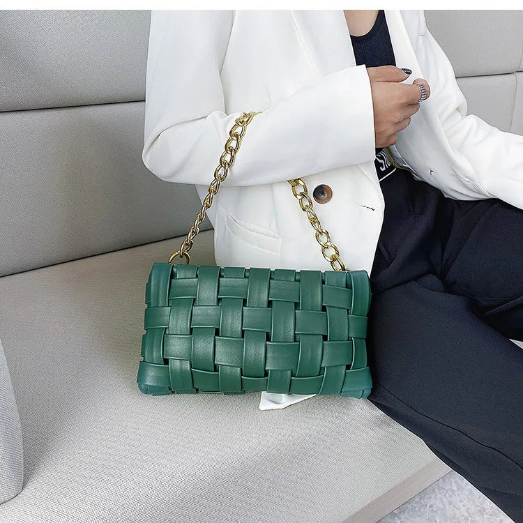 Petit sac pochette allongée femme en similicuir, 25 x 13 cm