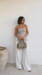 Sac bandoulière femme en cuir grainé, anses courtes, deux sangles