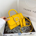 Petit sac à main femme en similicuir, 17 x 11 cm, six coloris, jaune