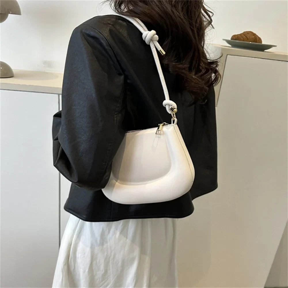 Petit sac à main d'été femme, anse coulissante à nœud, six coloris