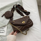 Petit sac à main femme matelassé, chaîne dorée et bandoulière