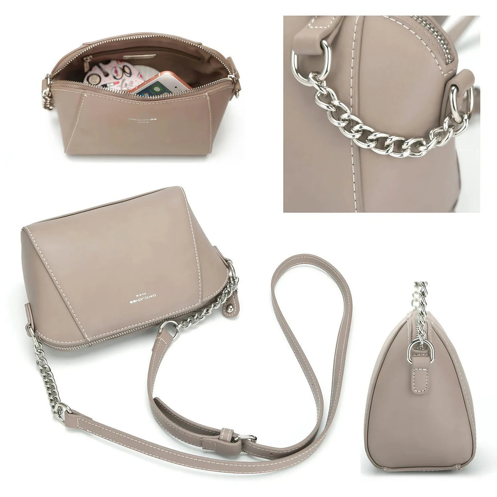 Petit sac femme à bandoulière à maillons ajustable, neuf coloris