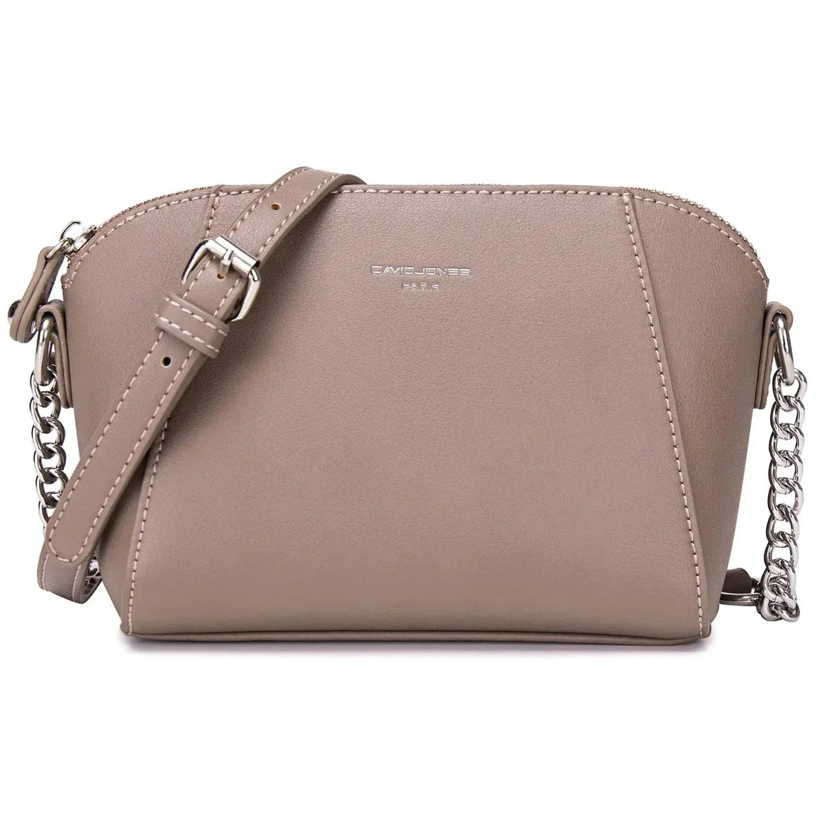 Petit sac femme à bandoulière à maillons ajustable, neuf coloris, taupe