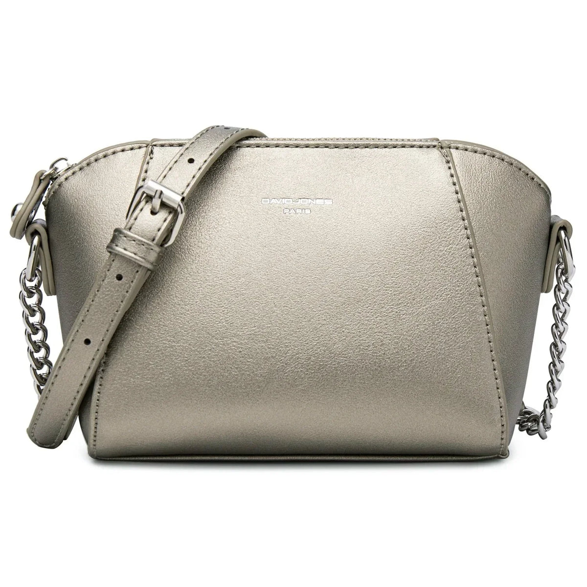 Petit sac femme à bandoulière à maillons ajustable, neuf coloris, argenté