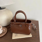 Petit sac à main carré femme, anse courte et sangle longue