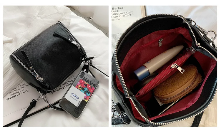Petit sac à main noir femme en similicuir, fermeture éclair