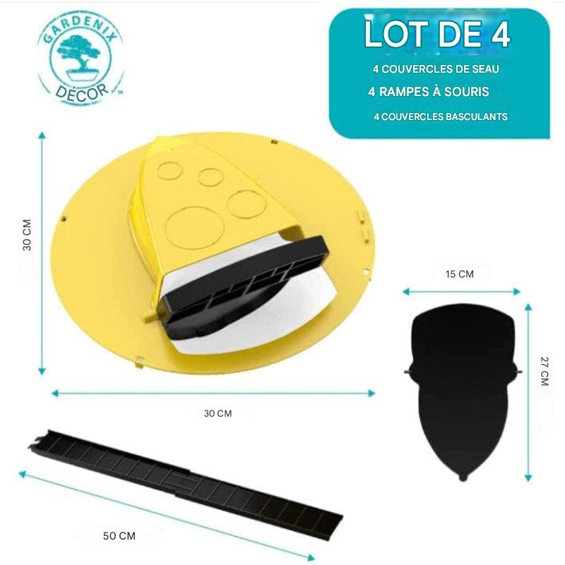 Pièges à souris à poser sur un seau, lot de 4