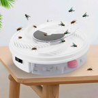 Piège à mouches électrique USB, plateau rotatif, sans insecticide, blanc