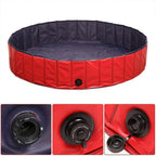 Piscine pliable pour chien avec vidange, cinq tailles, rouge