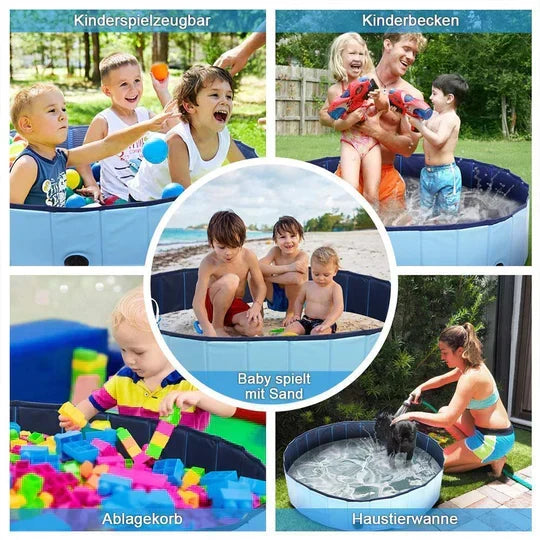 Piscine pliable pour chien avec vidange, cinq tailles