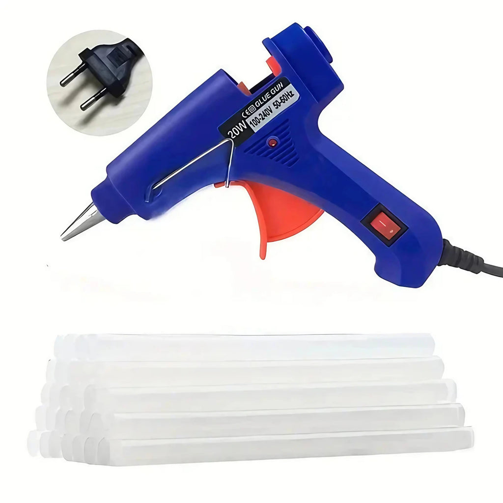 Pistolet à colle chaude 20 W avec 20 bâtonnets