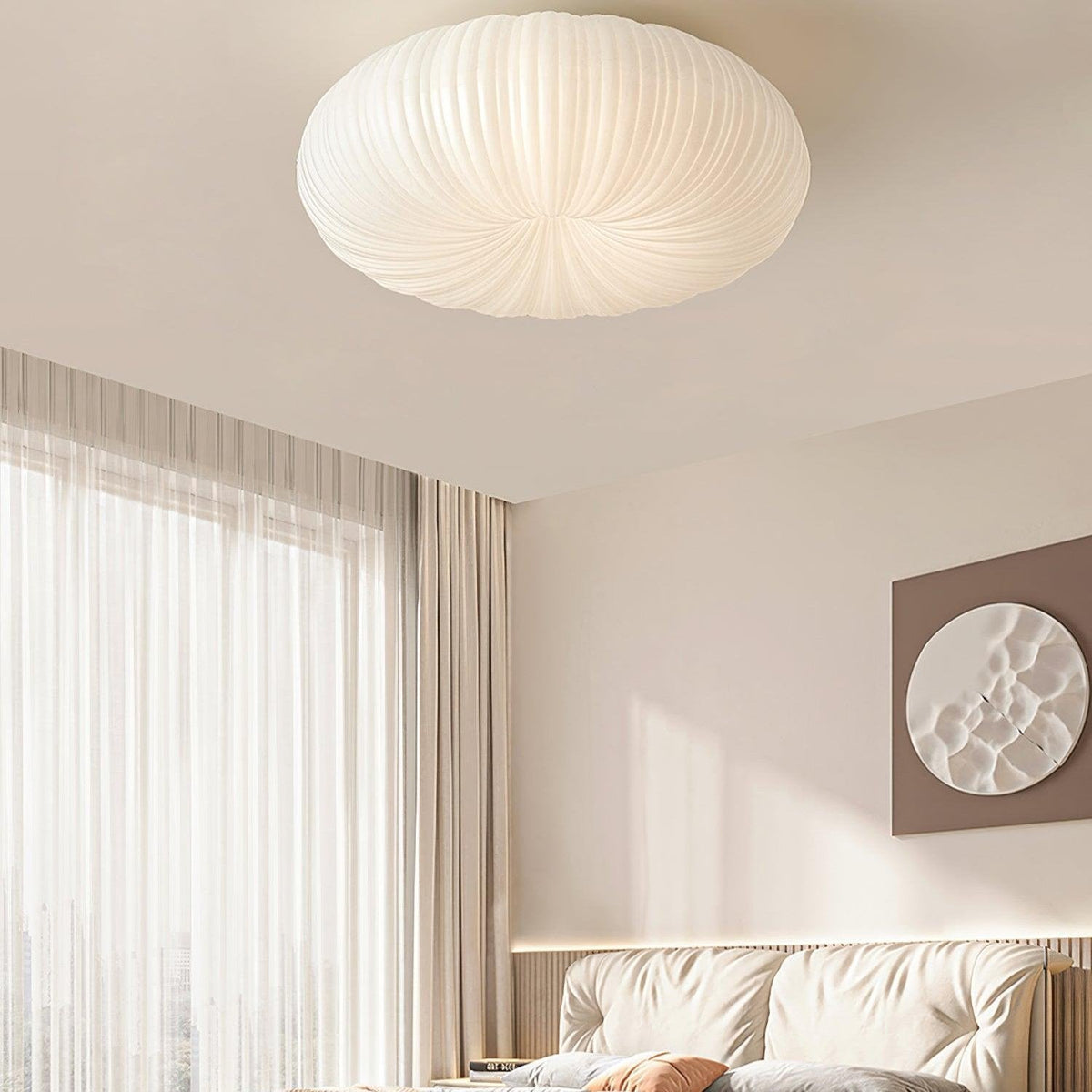 Plafonnier LED rond en métal et acrylique, 43 ou 53 cm