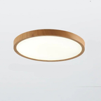 Plafonnier LED rond extra-plat effet bois, 30 ou 40 cm