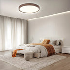 Plafonnier LED rond extra-plat effet bois, 30 ou 40 cm