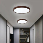 Plafonnier LED rond extra-plat effet bois, 30 ou 40 cm