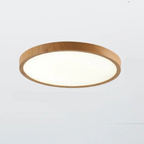 Plafonnier LED rond extra-plat effet bois, 30 ou 40 cm