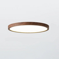 Plafonnier LED rond extra-plat effet bois, 30 ou 40 cm