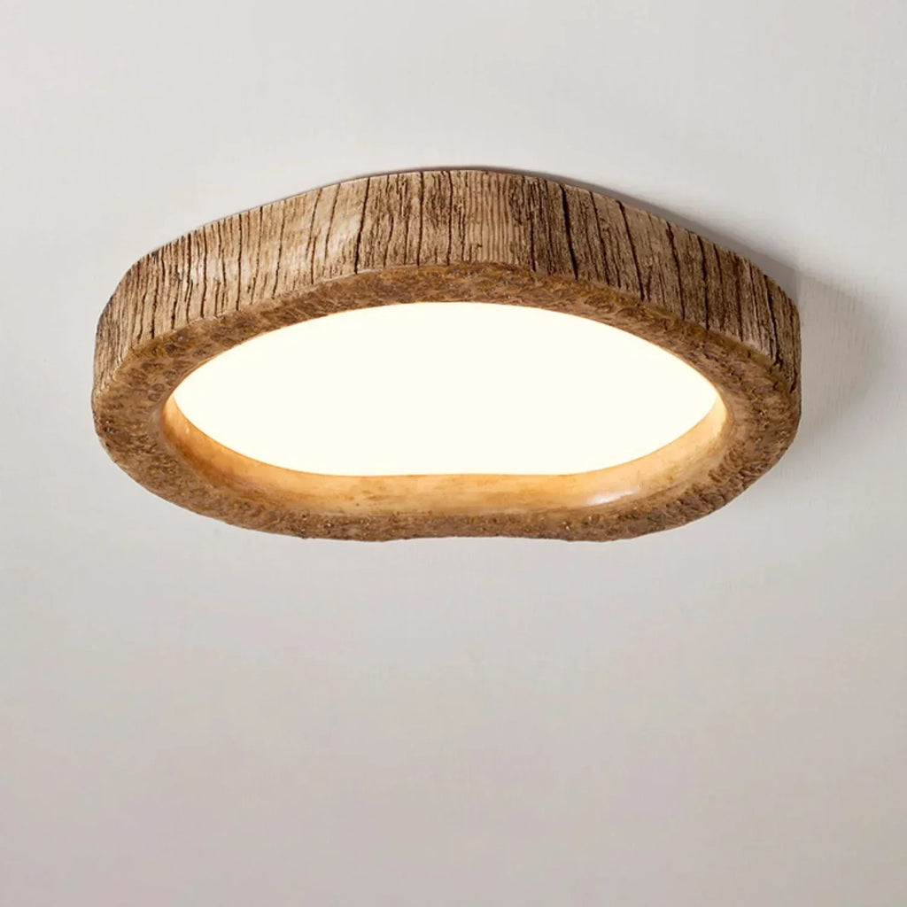 Plafonnier LED en bois et métal, trois teintes de blanc, 24 W
