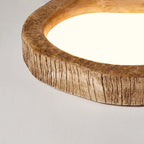 Plafonnier LED en bois et métal, trois teintes de blanc, 24 W