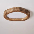 Plafonnier LED en bois et métal, trois teintes de blanc, 24 W