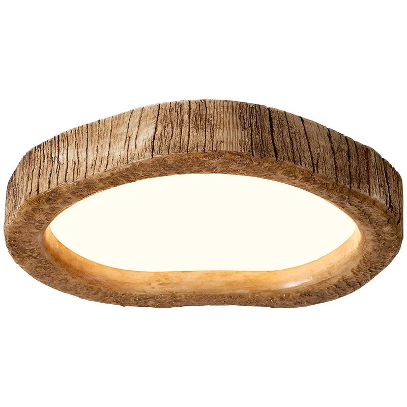 Plafonnier LED en bois et métal, trois teintes de blanc, 24 W