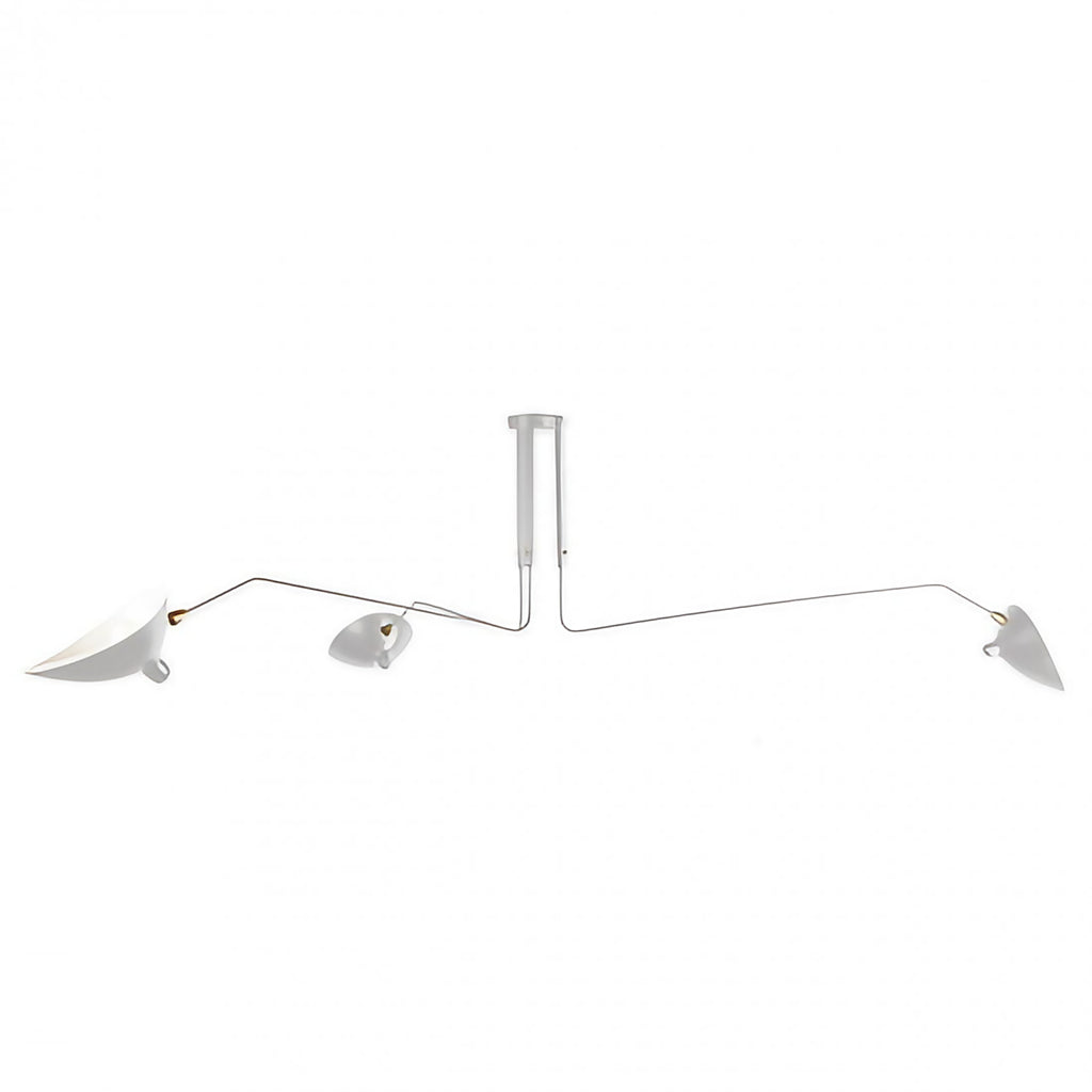 Plafonnier à bras orientables en métal, trois ou six têtes, blanc