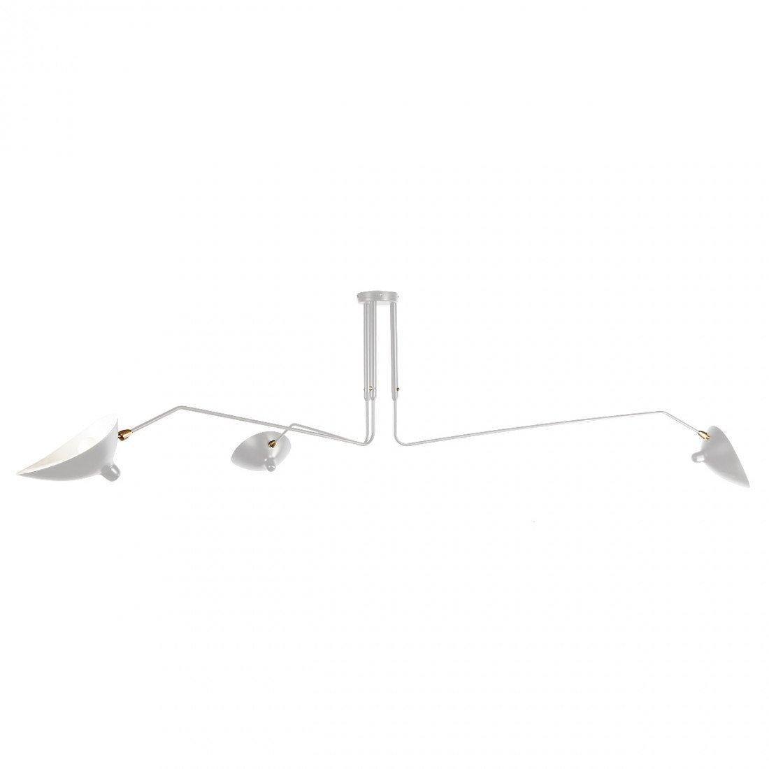 Plafonnier à bras orientables en métal, trois ou six têtes, blanc