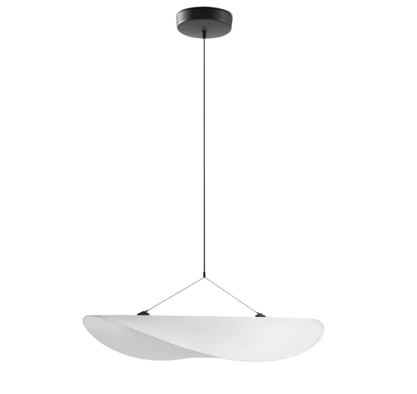 Plafonnier en soie et métal, forme organique, 50 à 80 cm