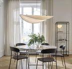 Plafonnier en soie et métal, forme organique, 50 à 80 cm