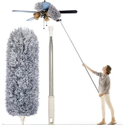Plumeau télescopique en microfibre, tête pliable, 280 cm