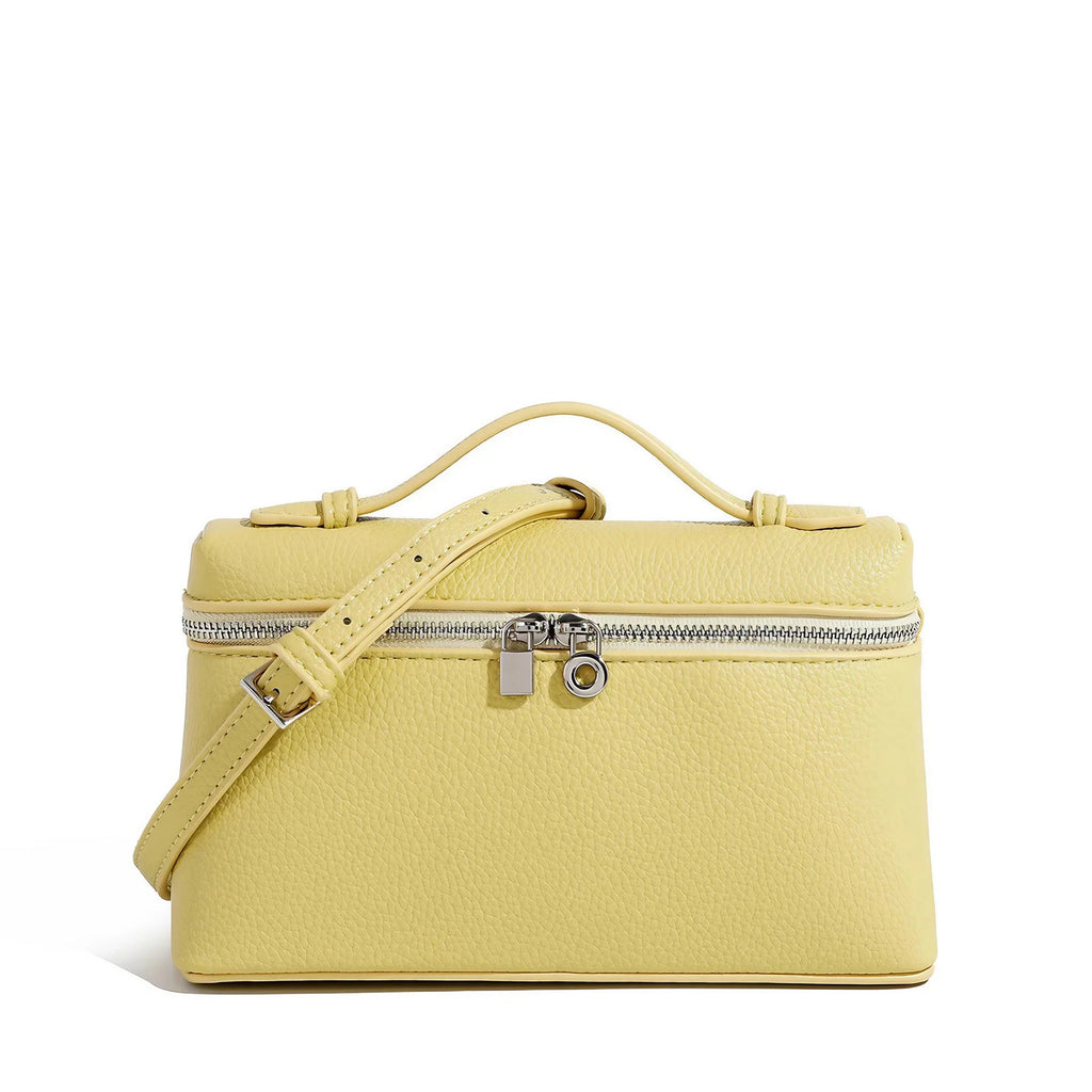 Pochette bandoulière femme en similicuir grainé, dix coloris, jaune