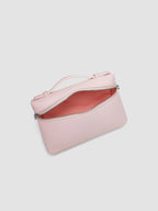 Pochette bandoulière femme en similicuir grainé, dix coloris, rose