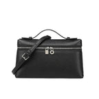 Pochette bandoulière femme en similicuir grainé, dix coloris, noir