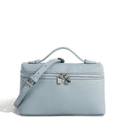 Pochette bandoulière femme en similicuir grainé, dix coloris, bleu clair