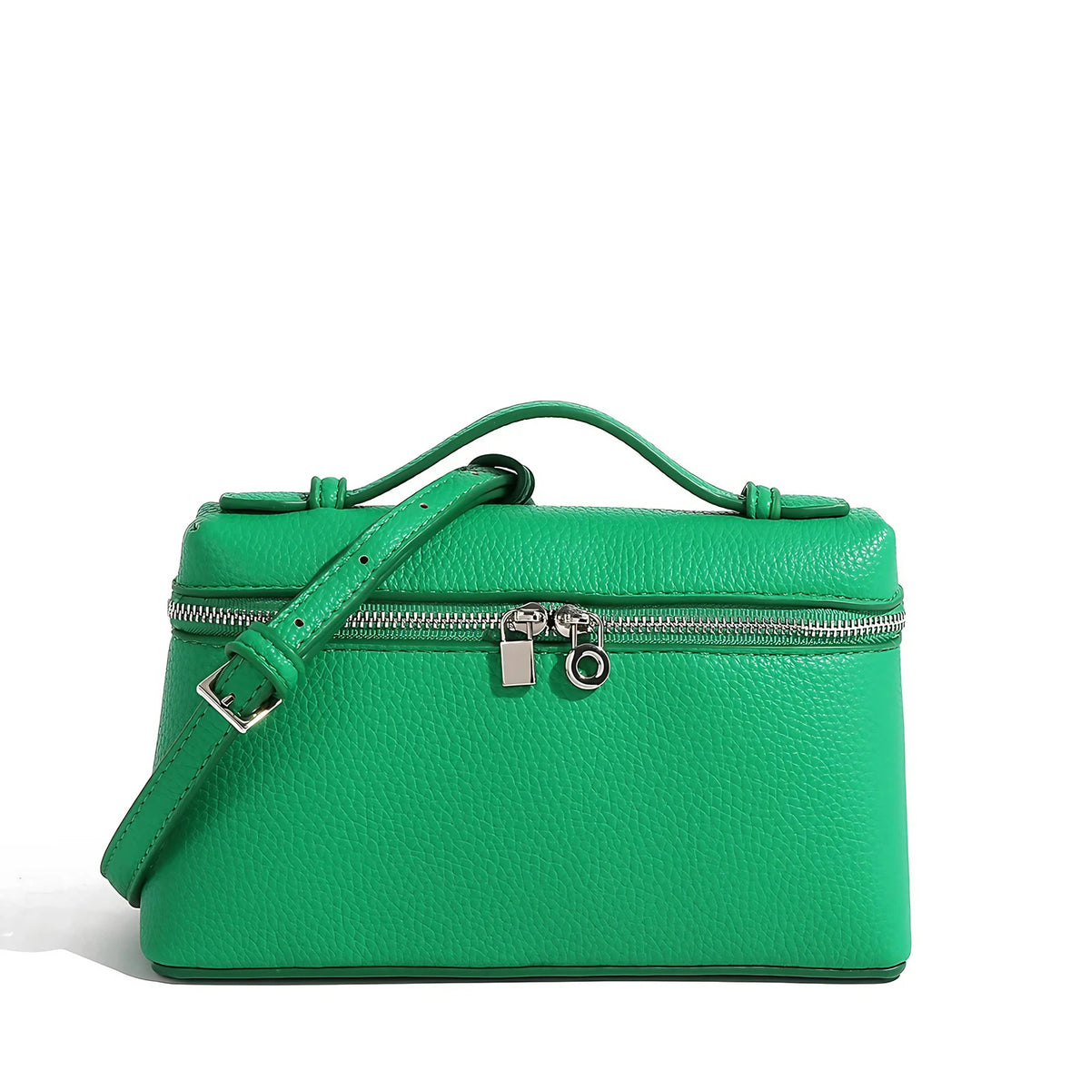 Pochette bandoulière femme en similicuir grainé, dix coloris, vert