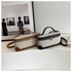 Petite pochette bandoulière femme, toile et similicuir